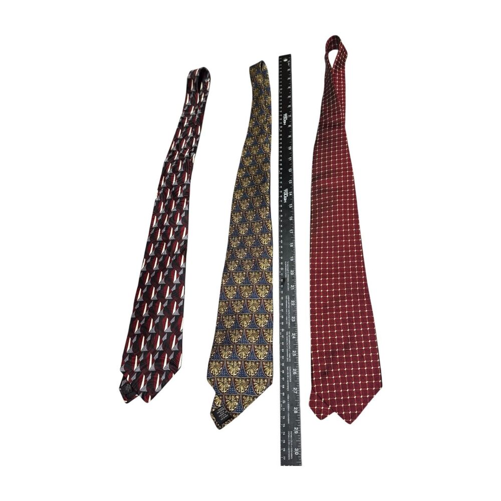 Zylos George Machado & Elizabeth Nell Mens Necktie Silk Multi Patterned Lot of 3 - Picture 3 of 9